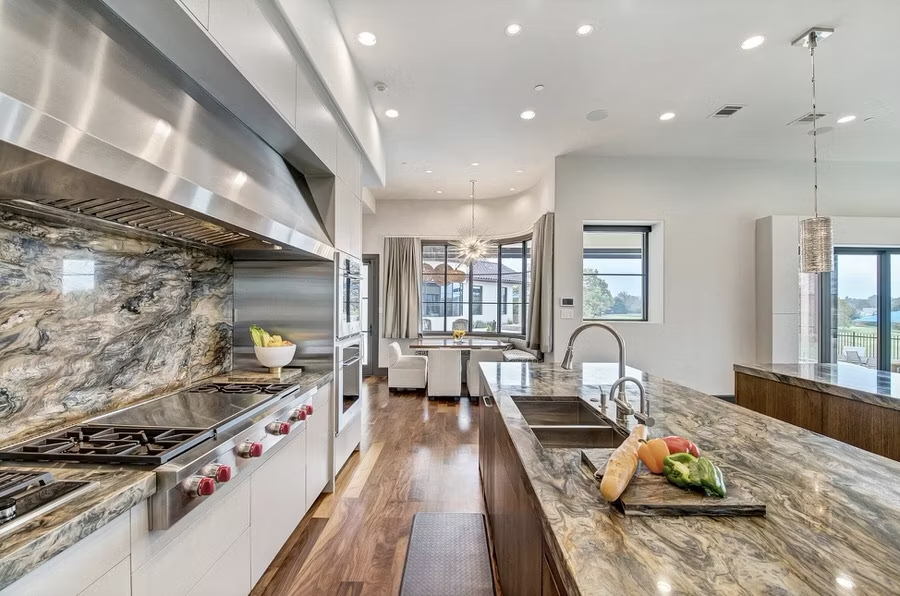 Aqua Fusion Quartzite Brazil Kitchen