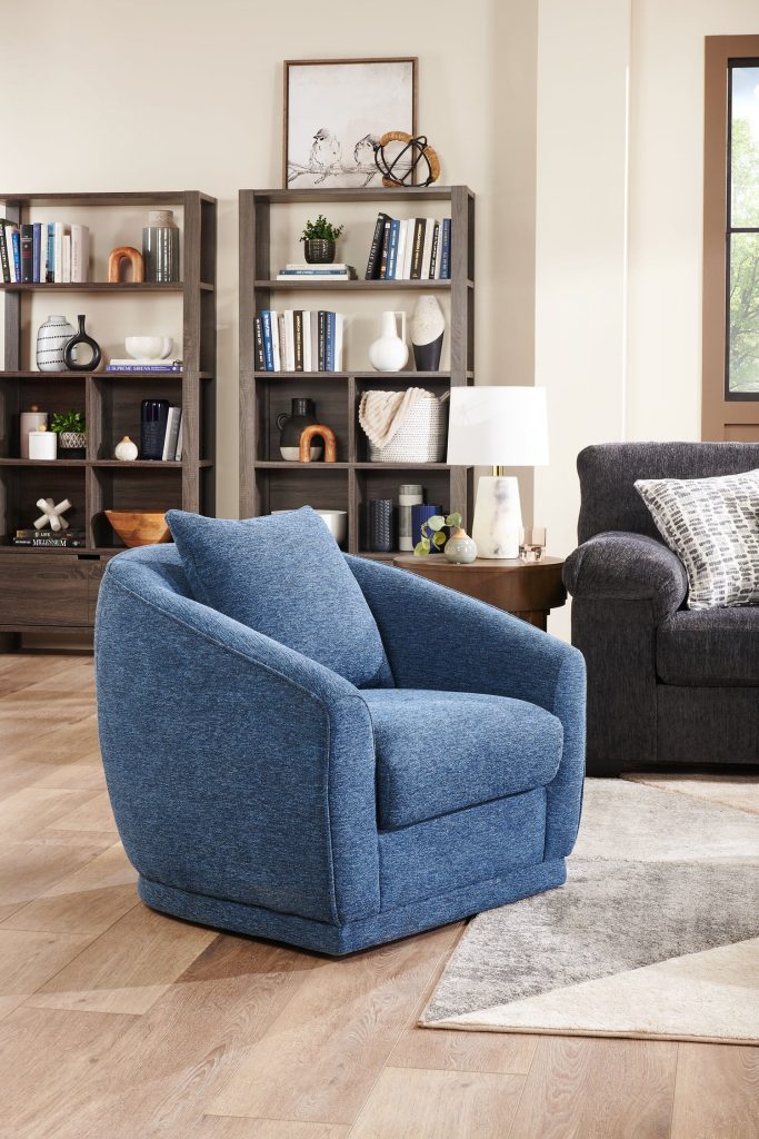 Blue Swivel Chair Living Room