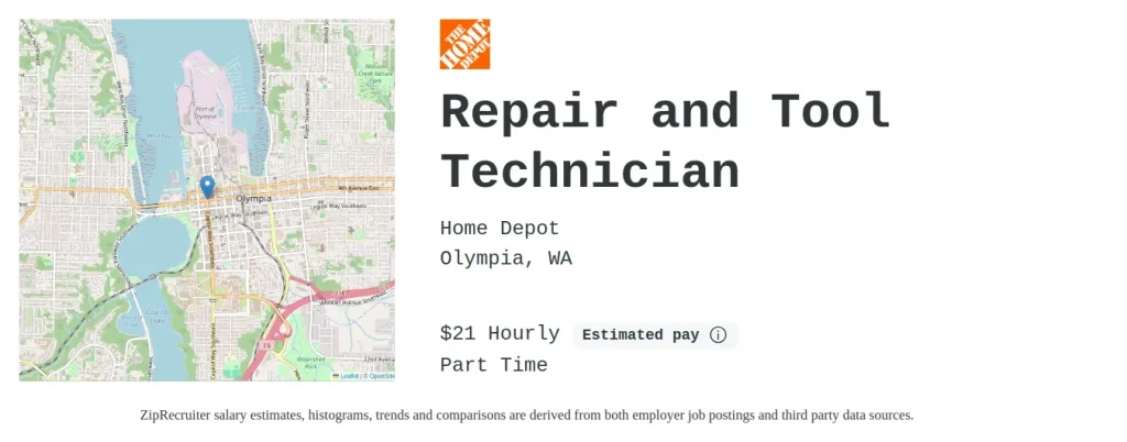 Repair And Tool Technician Home Depot Pay