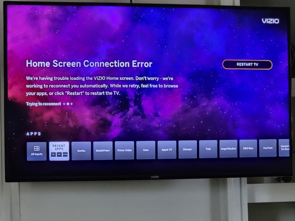 Vizio Smart Tv Home Screen Not Working